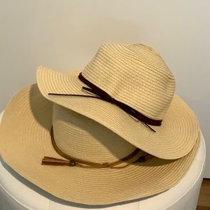 STRAW HATS SET OF 2 FLOPPY HAT SUMMER